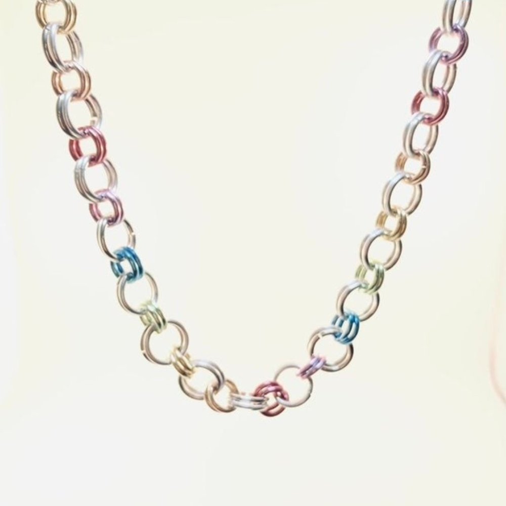 Pride Flag Steel Chainmaille Belt Chain